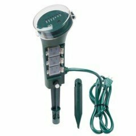 SWE-TECH 3C 6-Outlet yard stake with digital timer.  6 foot cord. Green FWT12W2-36206